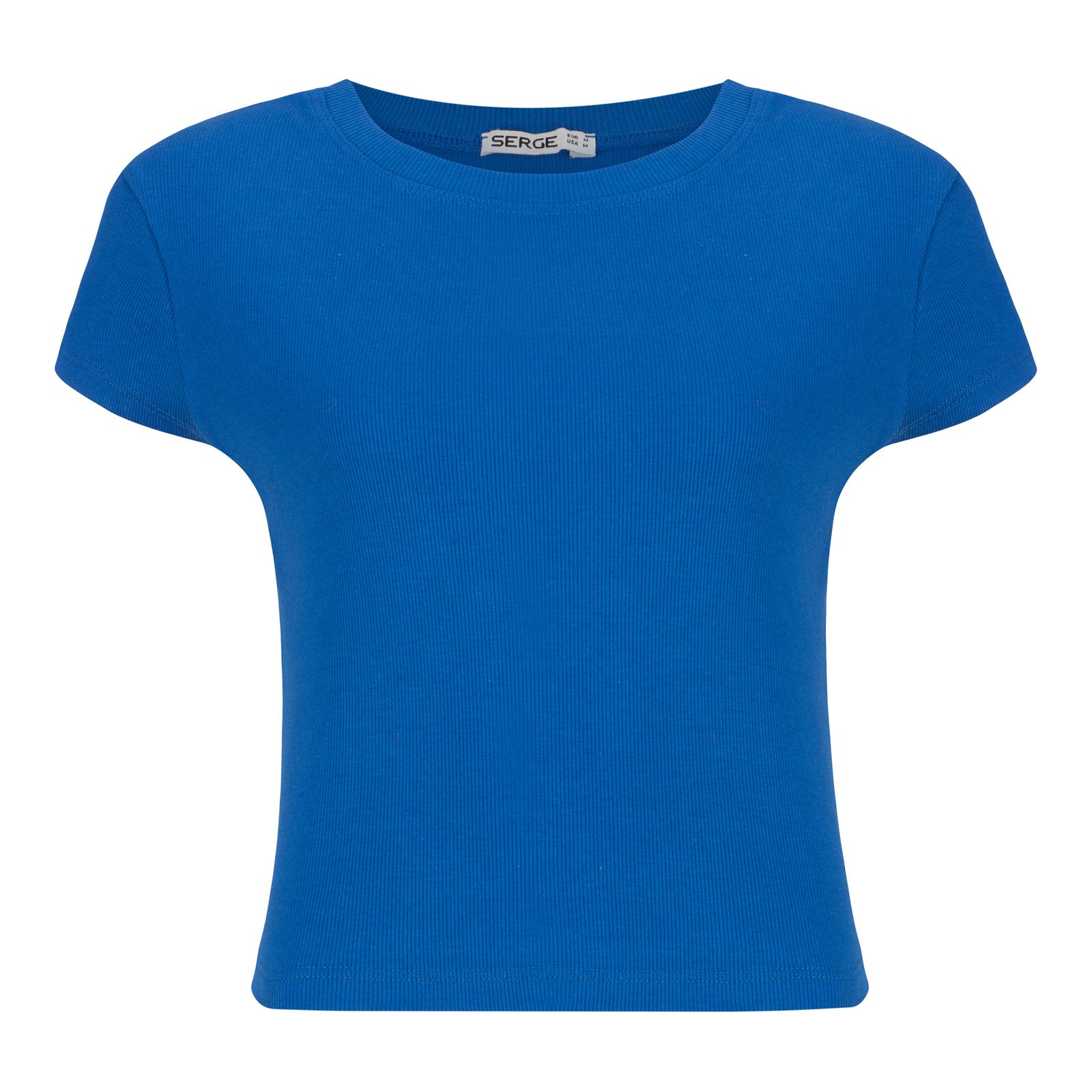 تی شرت آستین کوتاه زنانه سرژه مدل 203376 یقه گرد رنگ آبی