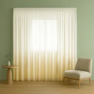 پرده تیکو دکو مدل دوخت ساده حریر ژورژت طلا کوب سایز 280*600 سانتی‌متر