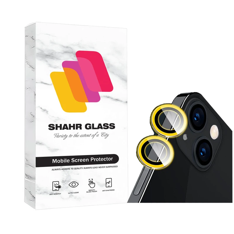 محافظ لنز دوربین شهر گلس مدل SHABRANGS مناسب برای گوشی موبایل اپل iPhone 13 / 13 mini