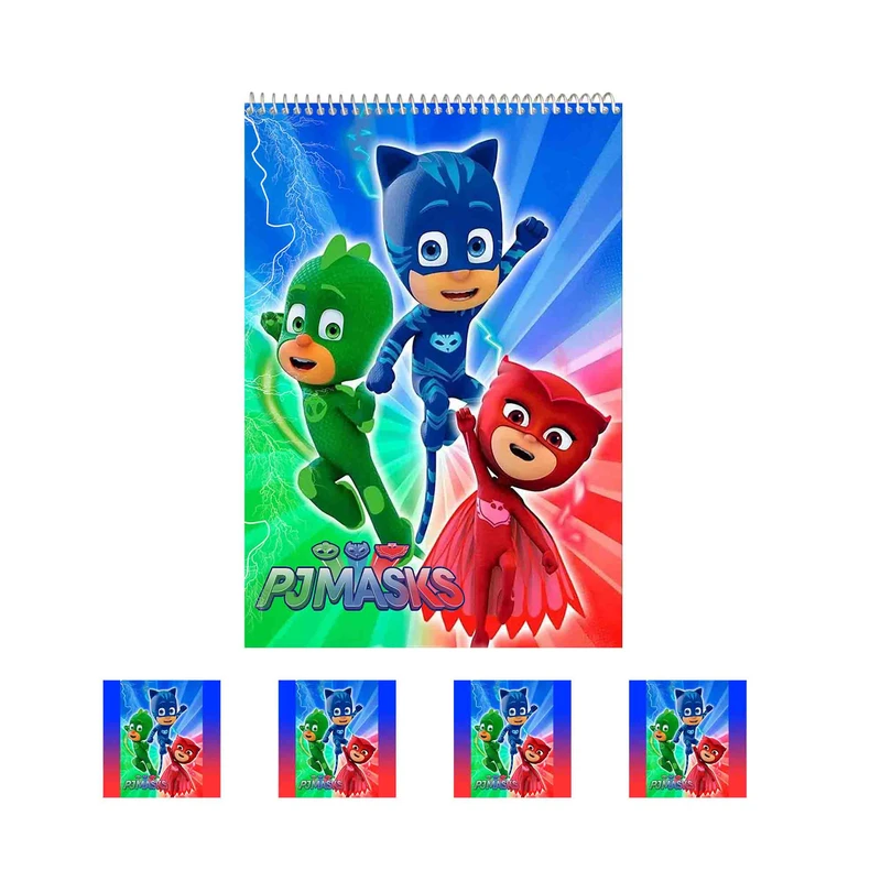 دفتر نقاشی 50 برگ مدل گروه شب نقاب کد A2 به همراه برچسب مجموعه 5 عددی