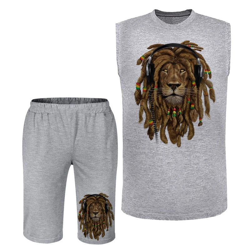 ست تاپ و شلوارک مردانه مدل شیر کد N714