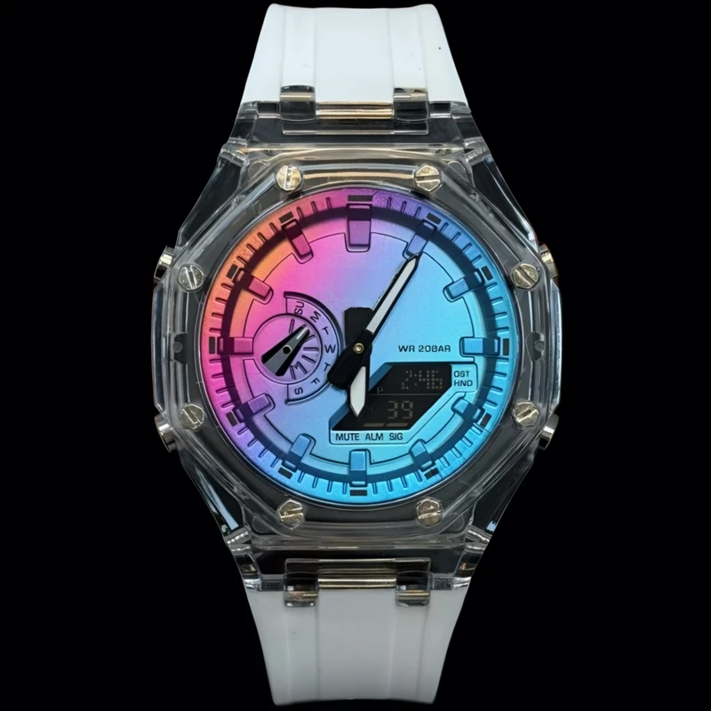 ساعت مچی عقربه‌ای کوارتز مردانه مدل دو زمانه بند پیو کد m2