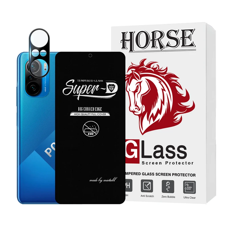 محافظ صفحه نمایش هورس مدل SUPLNFUHO مناسب برای گوشی موبایل شیائومی Poco F3 / Redmi K40 / Redmi K40 Pro / Redmi K40 Pro Plus به همراه محافظ لنز گوشی