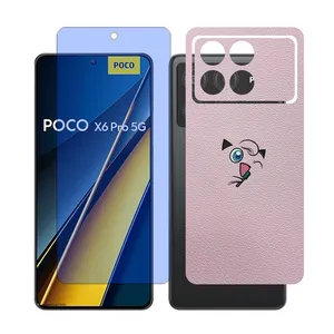 Glass Together model blue cut Screen Protector Suitable for Xiaomi Poco X6 Pro Mobile Phone with Back cover sticker