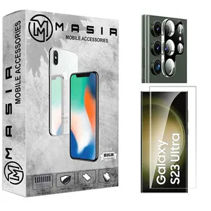 محافظ لنز دوربین مسیر مدل 3DUV-M1 مناسب برای گوشی موبایل سامسونگ Galaxy S23 Ultra به همراه محافظ صفحه نمایش یووی لایت