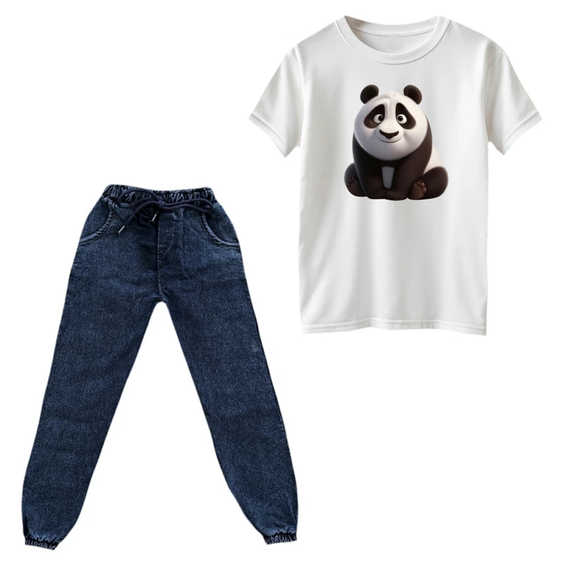 ست تی‌شرت و شلوار پسرانه مدل پاندا بامزه