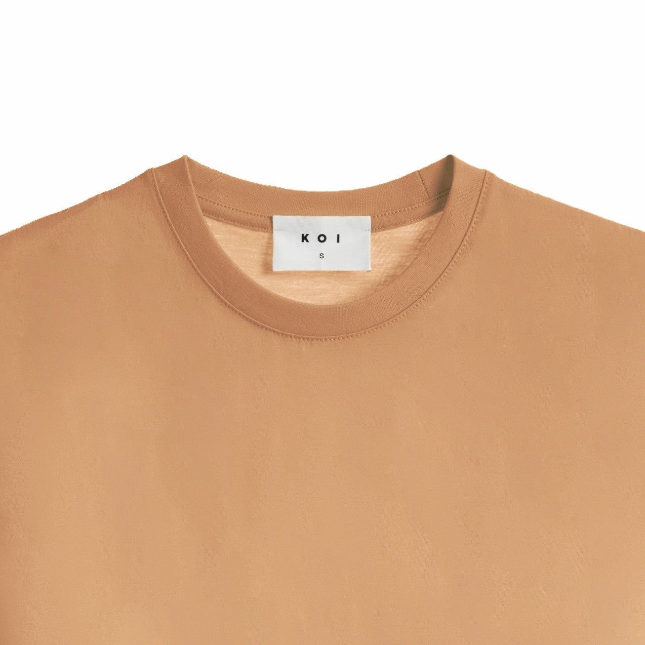 تی شرت آستین کوتاه زنانه کوی مدل رگولار هی گرل کد 444 رنگ کاراملی -  - 2