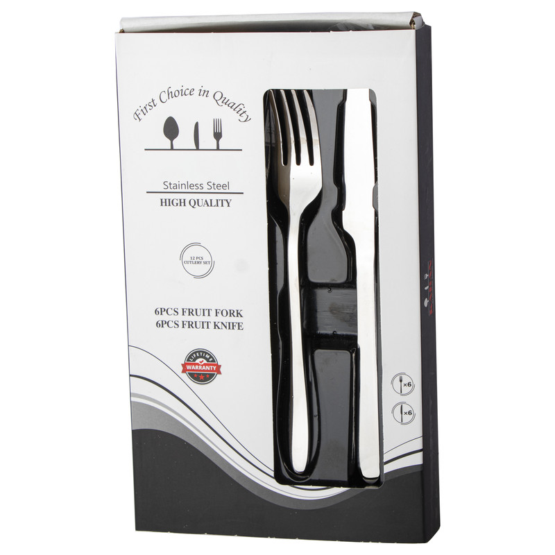 کارد و چنگال میوه خوری 12پارچه مدل دونا