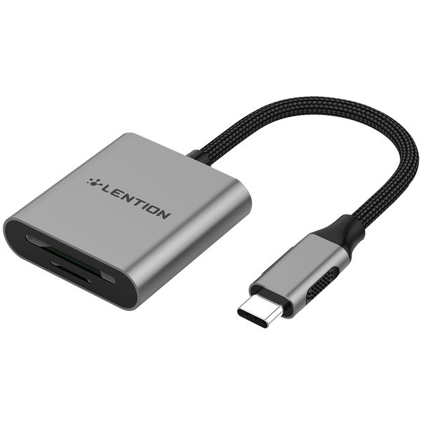 مبدل USB-C به SD/microSD لنشن مدل CB-TP-C8-SIL مبدل USB-C به SD/microSD لنشن مدل CB-TP-C8-SIL