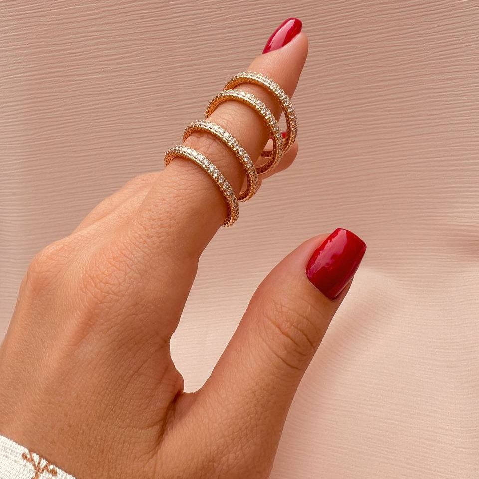 انگشتر زنانه ژوپینگ مدل دور نگین -  - 4