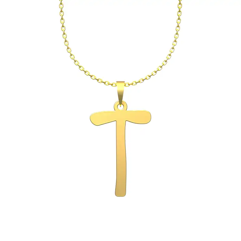 گردنبند طلا 18 عیار زنانه مدوپد مدل حرف T کد H3-1-1180