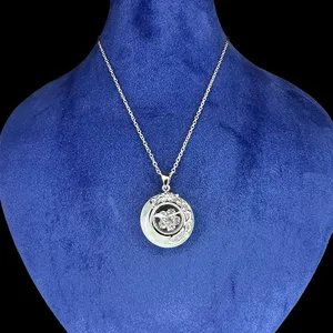 گردنبند زنانه مدل سنگ یشم گل گردان کد 1194