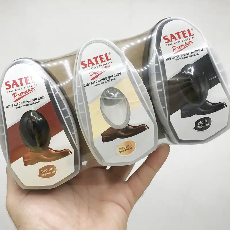 واکس کفش ساتل مدل ابری مخزن دار کد P مجموعه 3 عددی