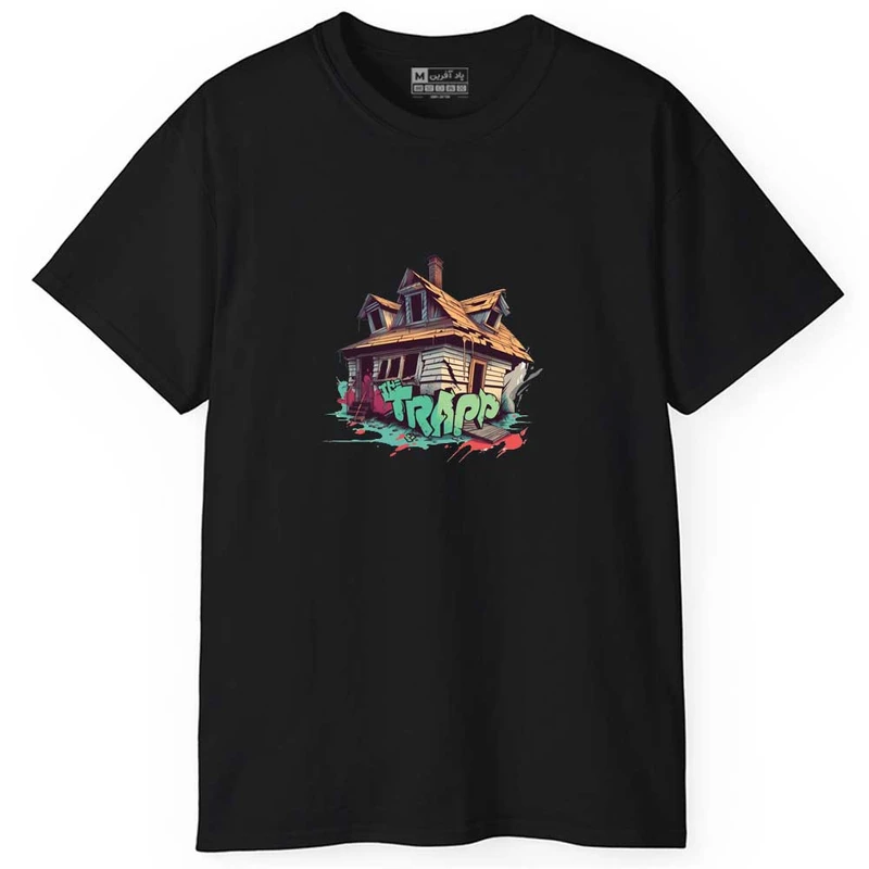 تی شرت آستین کوتاه مردانه پاد آفرین مدل اسپرت طرح خونه باحال کد 0775