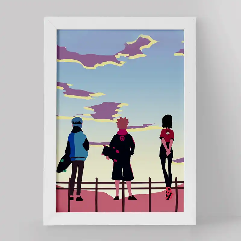 تابلو خندالو مدل سارادا و بوروتو و میتسوکی انیمه بوروتو کد 15736