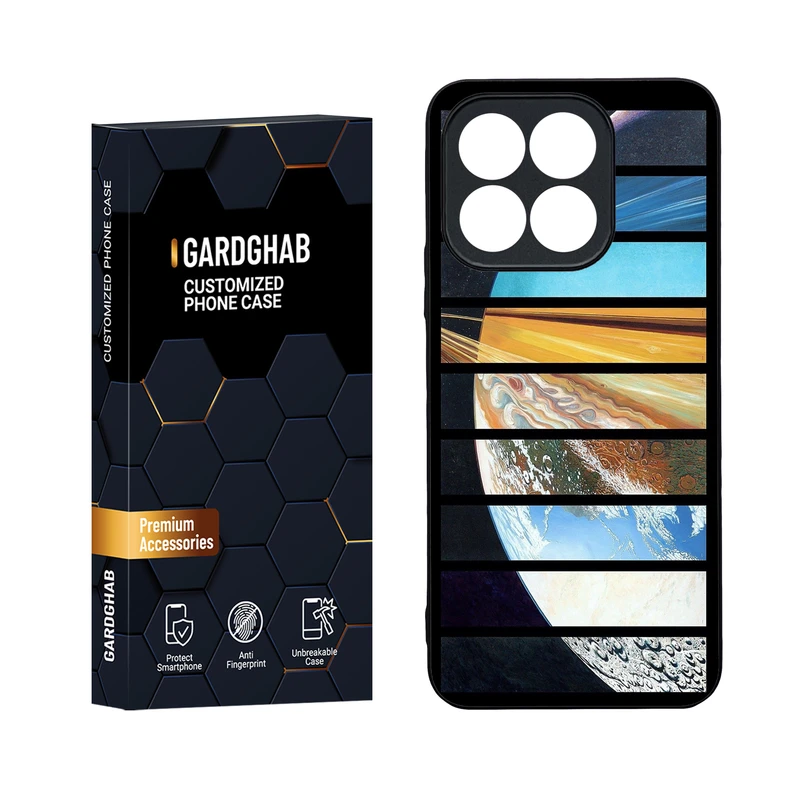 کاور گارد قاب مدل دورژله ای پشت گلس کهکشان مناسب برای گوشی موبایل  آنر X8b 4G