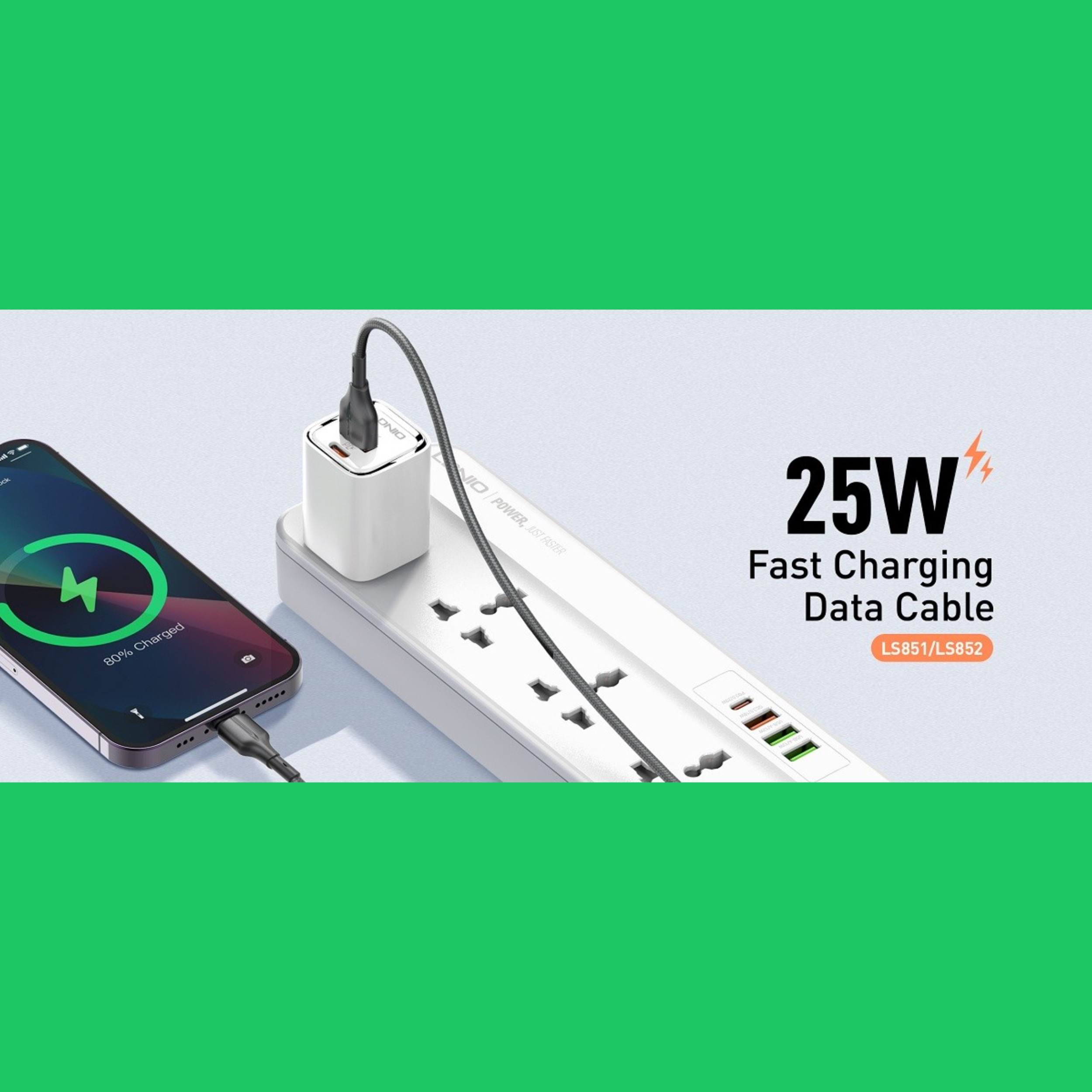 کابل تبدیل USB به USB-C الدینیو مدل LS851 طول 1 متر