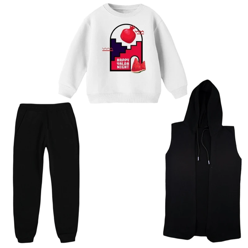 ست 3 تکه لباس راحتی بچگانه مدل یلدا کد 12