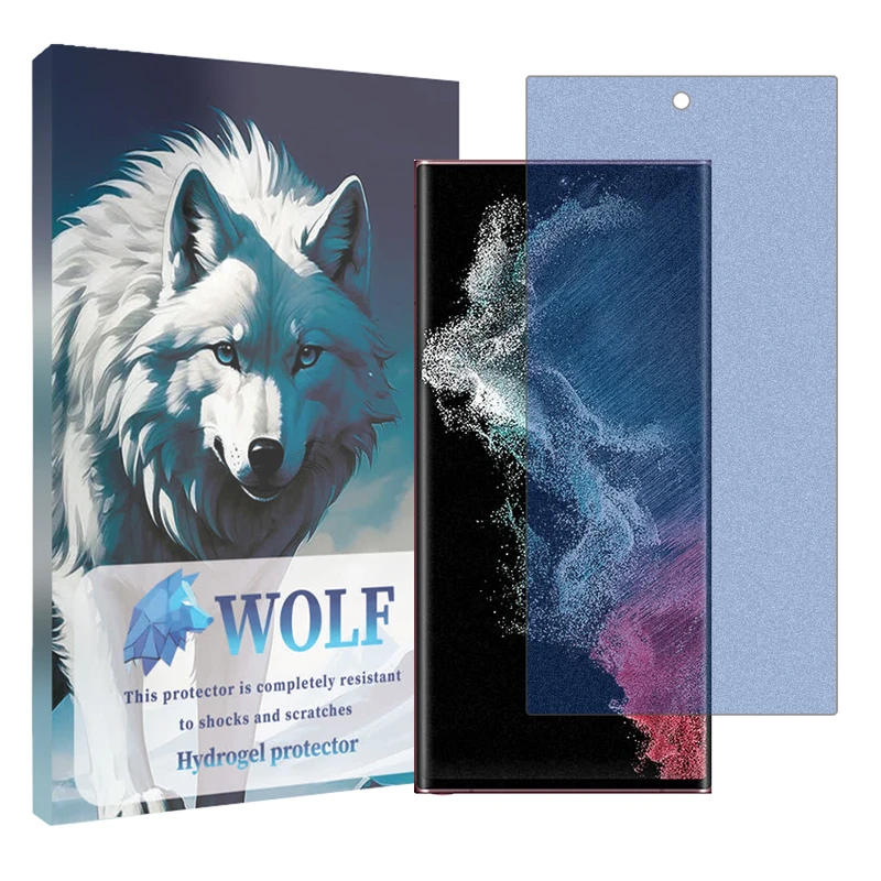 محافظ صفحه نمایش مات آنتی بلو ولف مدل Tough مناسب برای گوشی موبایل سامسونگ Galaxy S22 Ultra