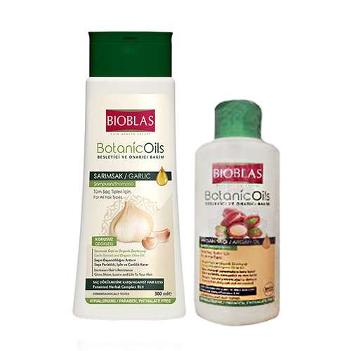 شامپو تقویت کننده مو بیوبلاس مدلBotanic حجم 360 میلی لیتر به همراه شامپو مو مدل Argan حجم 150 میلی لیتر