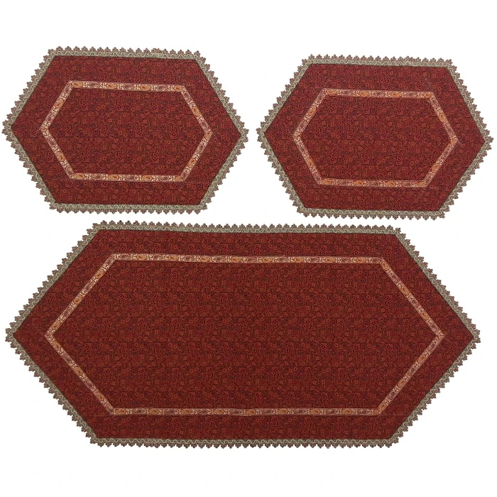 ست 3 تکه رومیزی ترمه کد TRSETE53