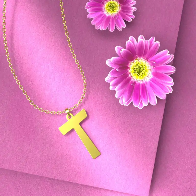 گردنبند طلا 18 عیار زنانه مدوپد مدل حرف T کد H3-1-1078