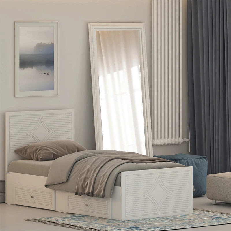 تخت‌خواب ام دی اف یک نفره اعیان مدل FH1027 سایز 90 * 200 سانتی‌متر