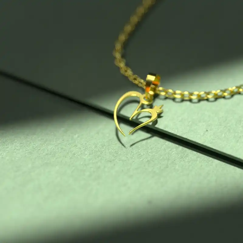 گردنبند طلا 18 عیار زنانه مدوپد مدل قلب کد E3-1-1051