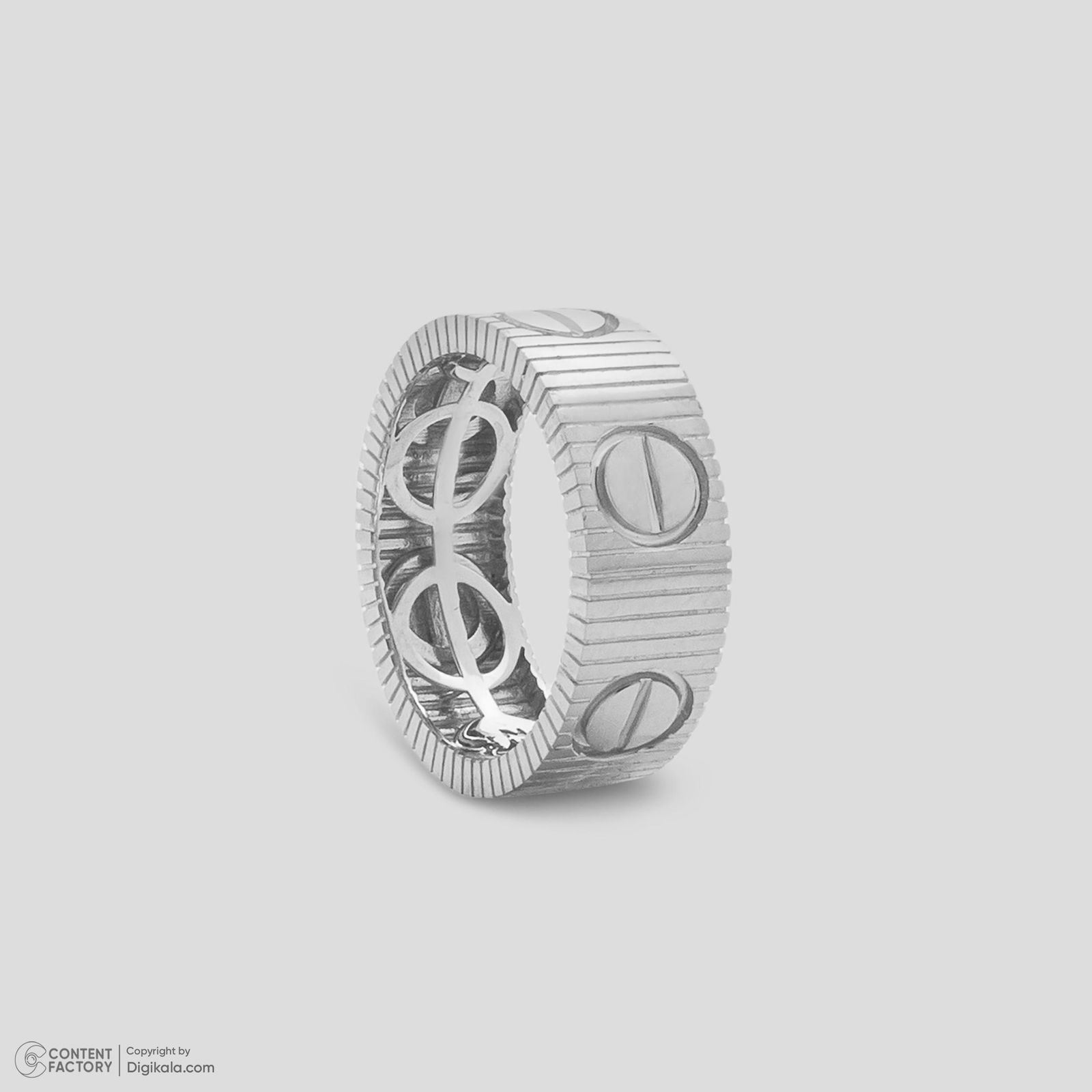 انگشتر طلا 18 عیار زنانه با طرح کارتیه لاو گلدم مدل R348005 سایز 53 -  - 5