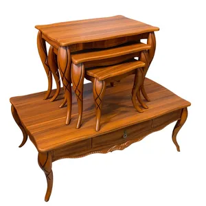 میز پذیرایی مستطیلی مدل پیچک مجموعه 4 عددی 