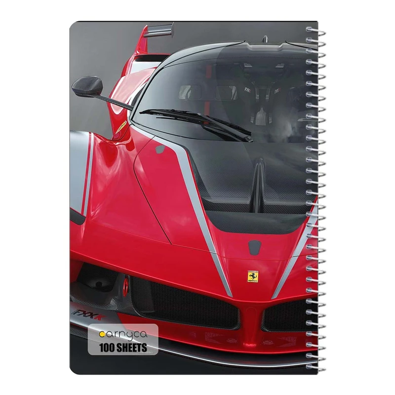 دفتر مشق 100 برگ سیمی کارنیکا طرح فراری Ferrari کد 69447