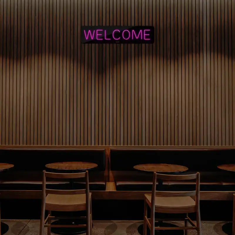 چراغ دیواری نئون دیزاین طرح Welcome-BL_PN