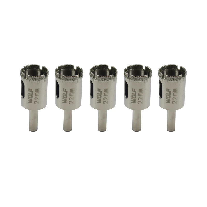 مته گرد بر شیشه ولف مدل YP-022 سایز 22 میلی متر مجموعه 5 عددی 