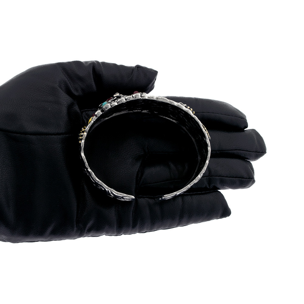 دستبند مردانه برانت طرح شیر شاخدار نگین دار