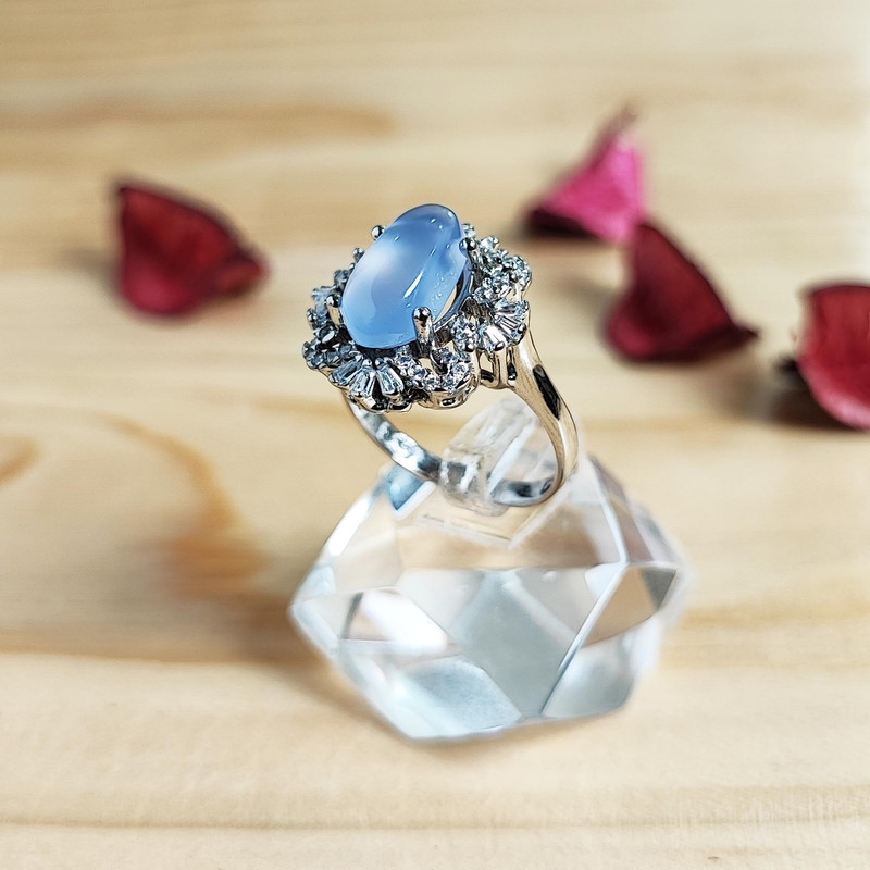 انگشتر نقره زنانه مدل عقیق کبود کد YW4094