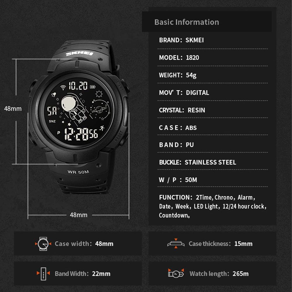 ساعت مچی دیجیتال مردانه اسکمی مدل 1820bBKBK -  - 6