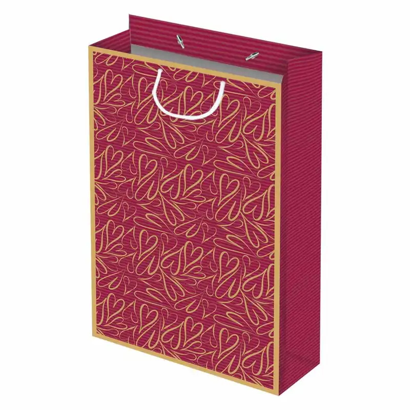 ساک هدیه طرح قلبی کد p25 بسته 5 عددی