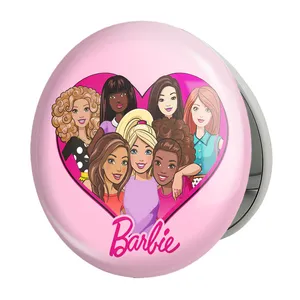 آینه جیبی خندالو طرح عروسک باربی مدل تاشو کد 24632 