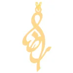 آویز گردنبند طلا 18 عیار زنانه کرابو طرح رضا مدل Kr30069