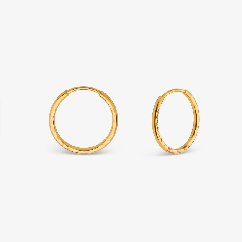 گوشواره حلقه ای طلا کم اجرت 18 عیار زنانه ناریا مدل s8