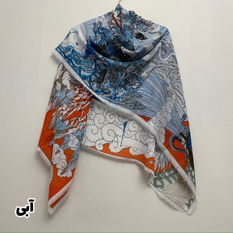 روسری زنانه مدل نخ پنبه دور ریش کد SIA5