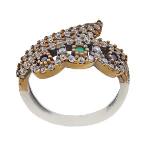 انگشتر نقره زنانه بازرگانی میلادی مدل سیاه قلم کد AW_482