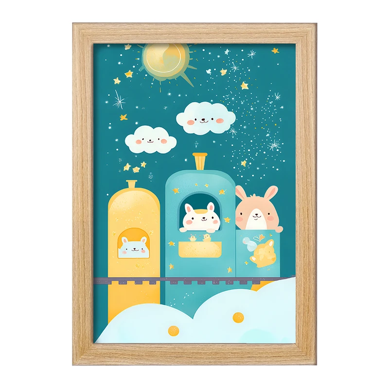 تابلو خندالو مدل قطار حیوانات کد F10940