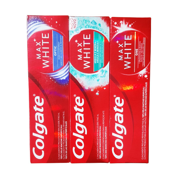 خمیر دندان کلگیت مدل MAX WHITE مجموعه 3 عددی خمیر دندان کلگیت مدل MAX WHITE مجموعه 3 عددی