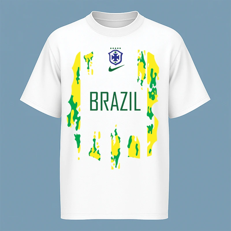 تی‌شرت آستین کوتاه مردانه مدل کیت برزیل کد V15