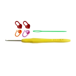قلاب بافتنی مدل ZHL-S-2.0mm به همراه سنجاق نشانه گذار بافتنی و سوزن دوخت کاموا مجموعه 6 عددی
