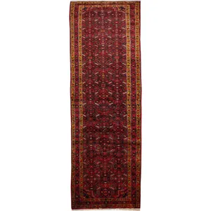 فرش قدیمی دستبافت کناره طول چهار متری کد HA106