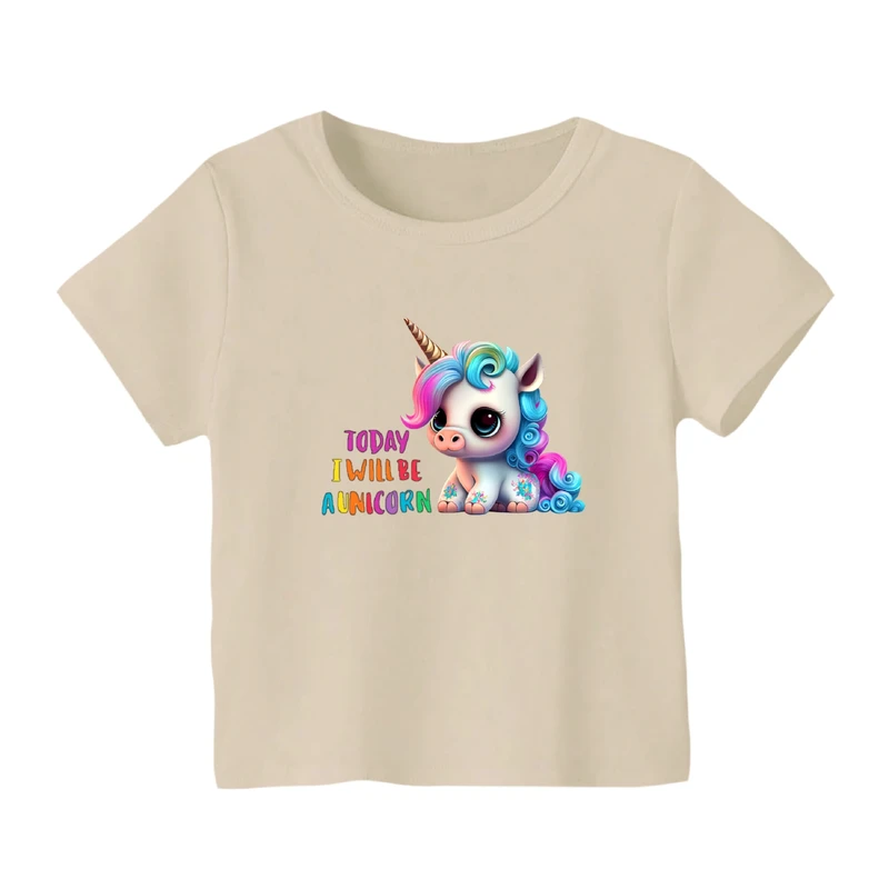 تی شرت آستین کوتاه بچگانه مدل یونیکورن کد ۴۲