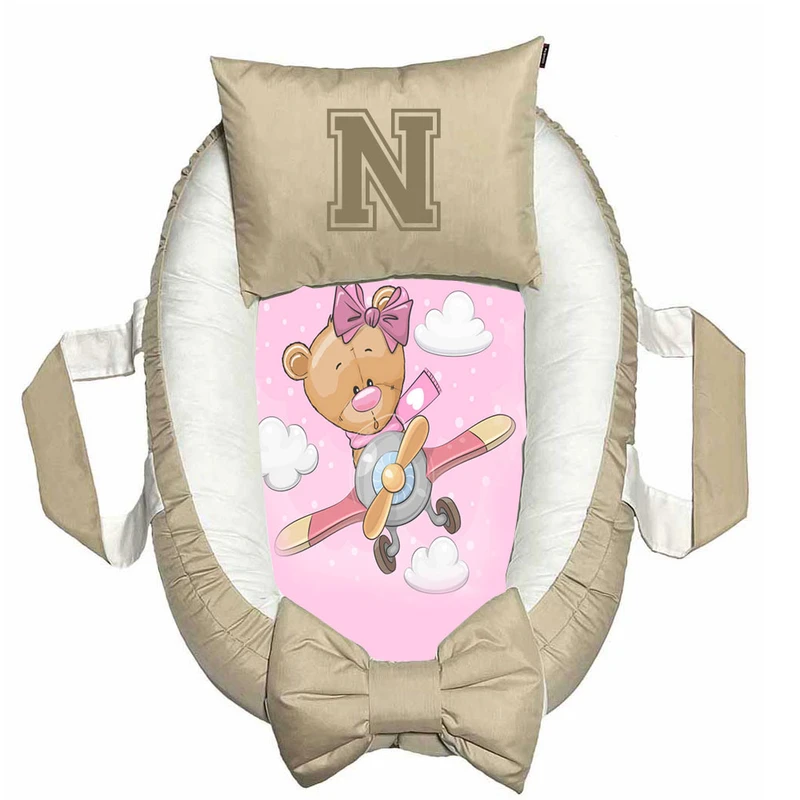 تشک غلت گیر نوزاد پادآفرین مدل خرس طرح حرف N