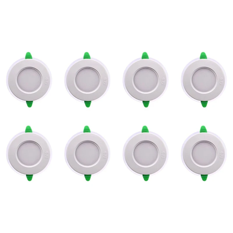 لامپ توکار 9 وات پارس شعاع توس مدل گلاریس دایره‌ای بسته 8 عددی